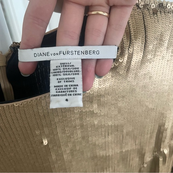 Diane Von Furstenberg Golden Sequin Dress - Picture 5 of 5